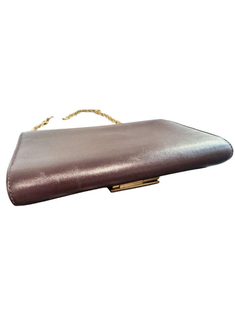 Louis Vuitton Quetsche Box Calfskin Leather Chain Louise GM Clutch Bag in Eggpla - Picture 7 of 13